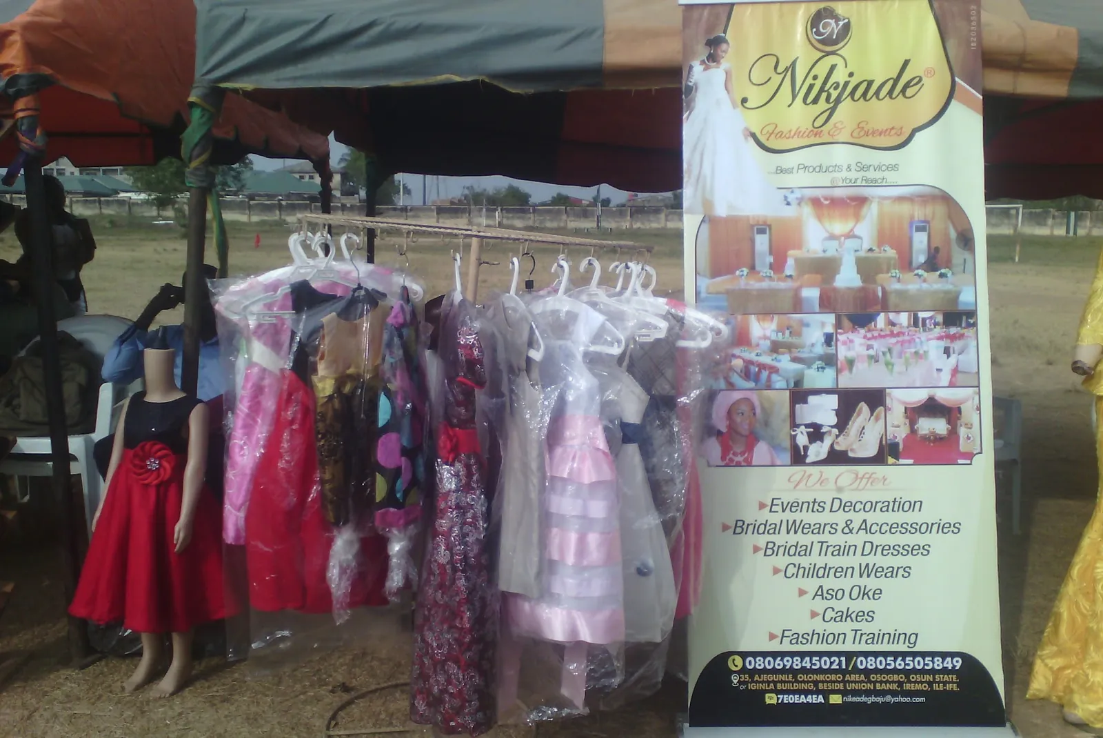 Nikjade stand with children's wear at an exhibition