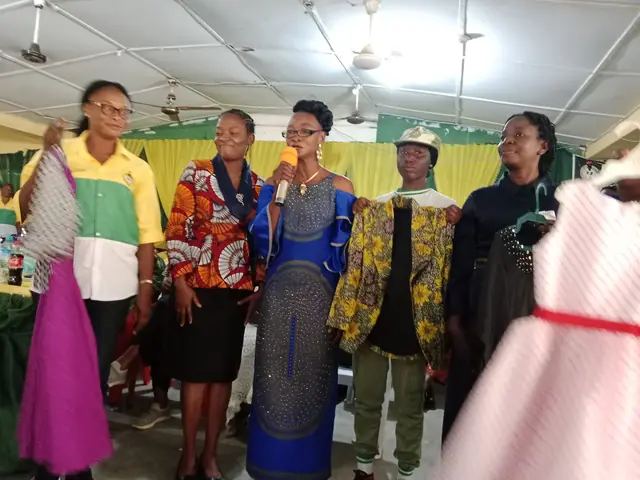 Students showcasing finished outfits