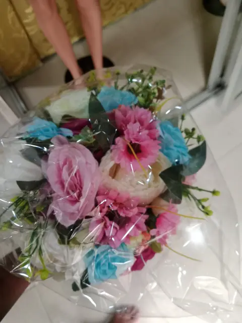 Pink and blue bouquet