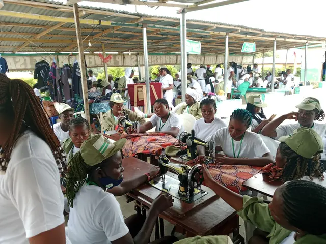 Outdoor sewing class for corps members
